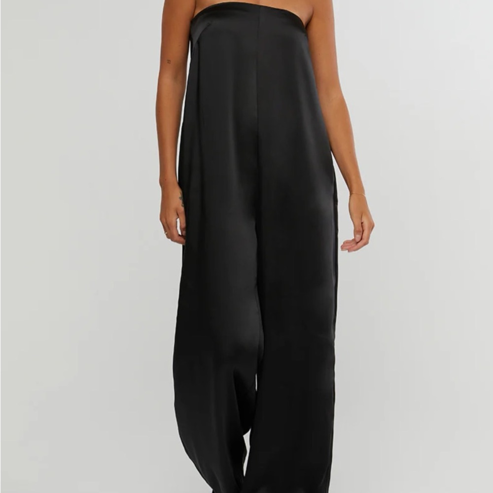 WeWoreWhat Strapless Wide Leg Jumpsuit